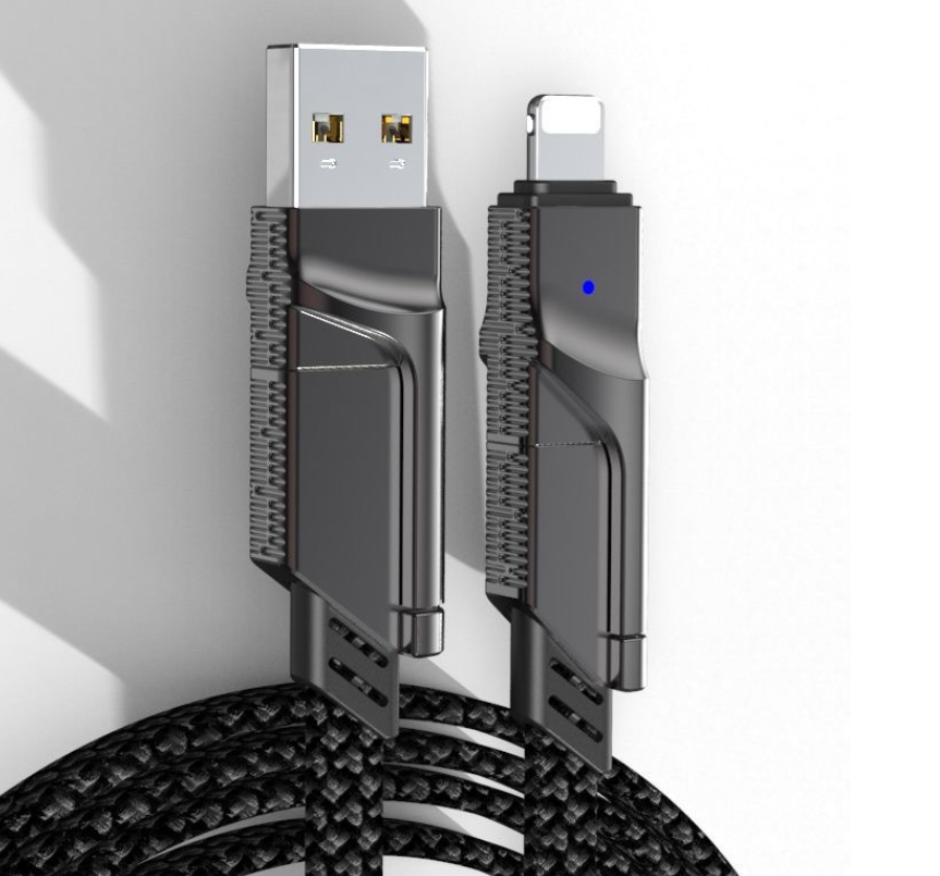 4-in-1 Zinc Alloy Braided Charging Cable | Dual USB-C | PD Fast Charge