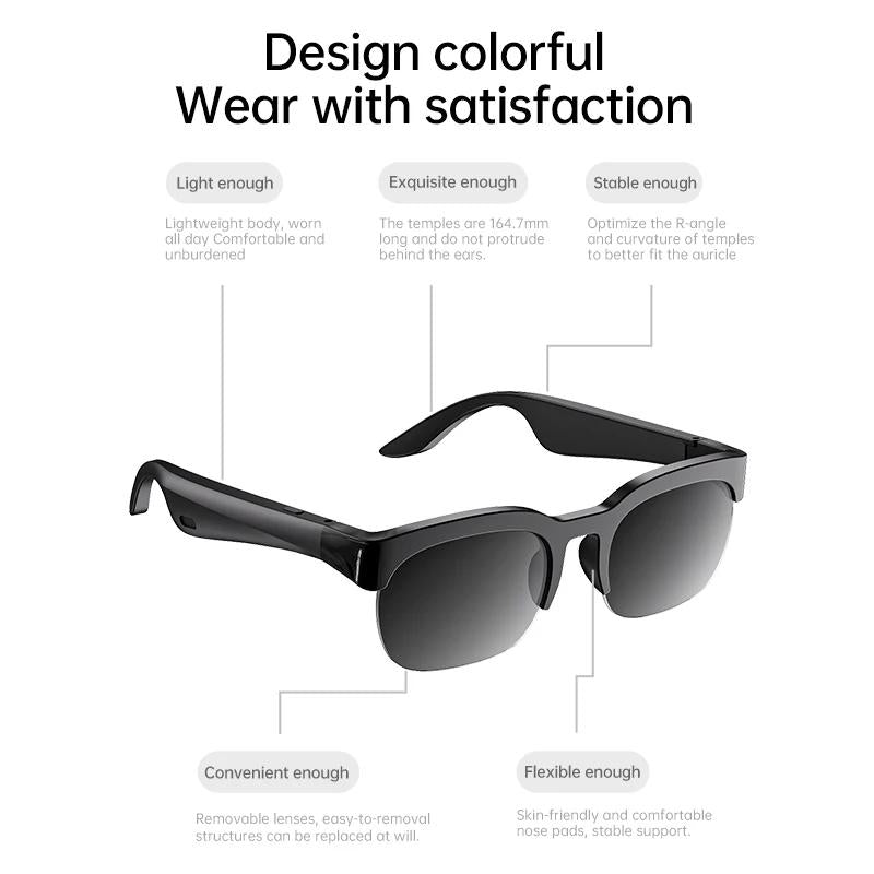 AI Bluetooth 6.0 Smart Glasses | Music, Calls & AI Translation | Long Battery Life