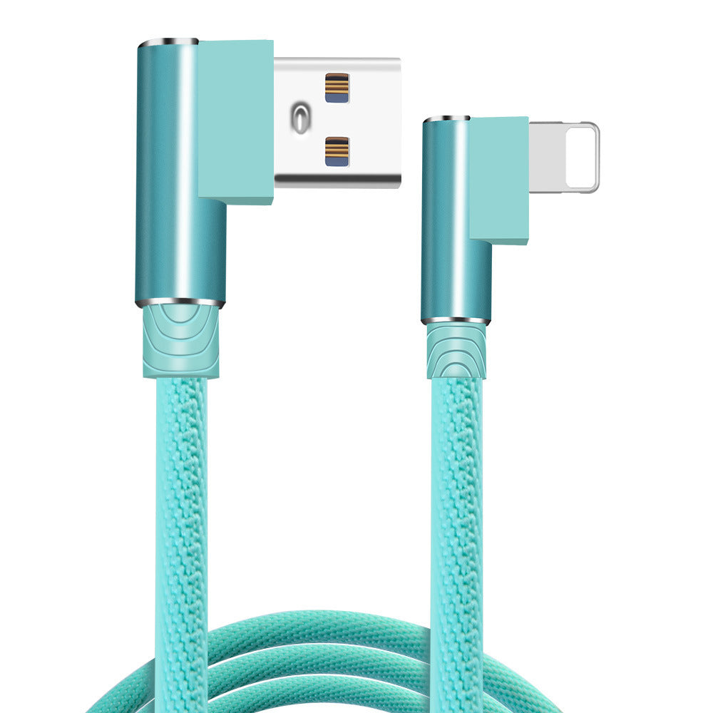 90° Right Angle Fast Charging Cable | USB-C & Lightning | iOS & Android