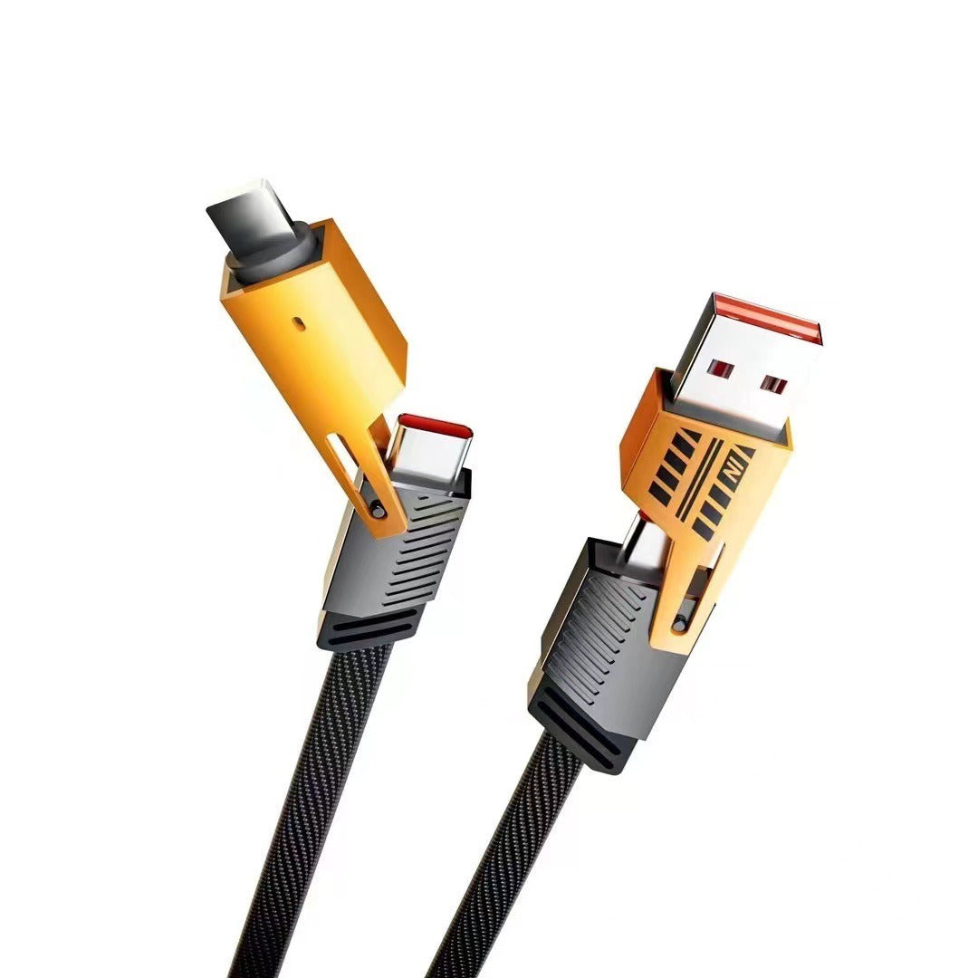 4-in-1 Super Fast Charging Cable | PD 65W | Dual USB-C & Multi-Tip