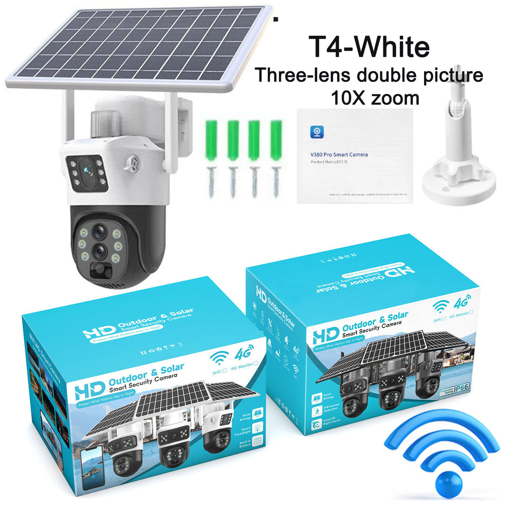 Solar WiFi Security Camera | Dual-Screen | 10x Zoom | Wireless Monitor