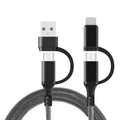 4-in-1 Braided Fast Charging Cable | PD 60W | USB-C & Lightning